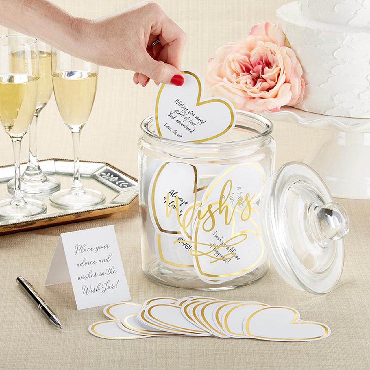 Heart Shaped Cards for Wish Jar (Set of 100) - Alternate Image 2 | My Wedding Favors
