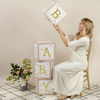 Thumbnail for Boho Rainbow Baby Block Box (Set of 4) - Main Image | My Wedding Favors