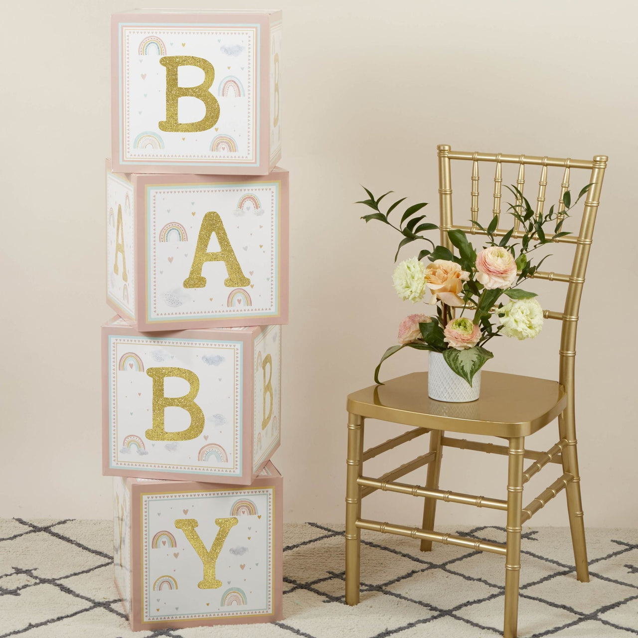 Boho Rainbow Baby Block Box (Set of 4) - Alternate Image 2 | My Wedding Favors