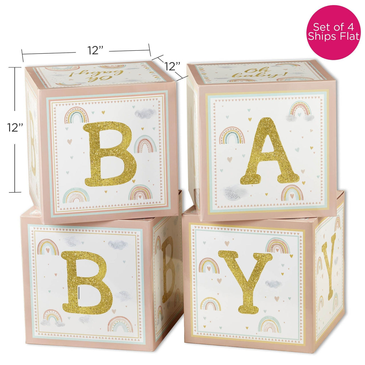 Boho Rainbow Baby Block Box (Set of 4) - Alternate Image 6 | My Wedding Favors