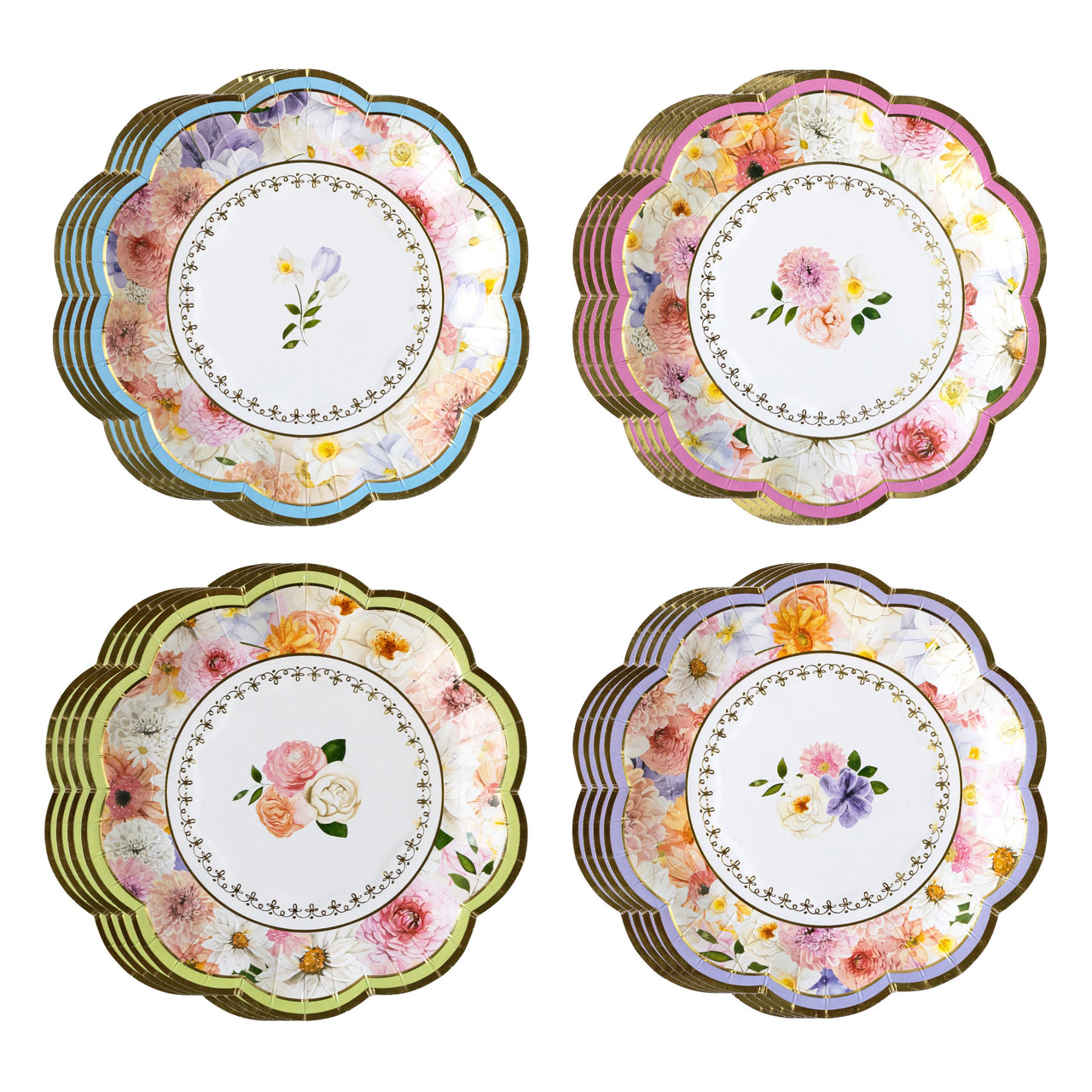 Tea Time Party 7" Premium Paper Plates - Assorted (Set of 16) - Alternate Image 8 | My Wedding Favors