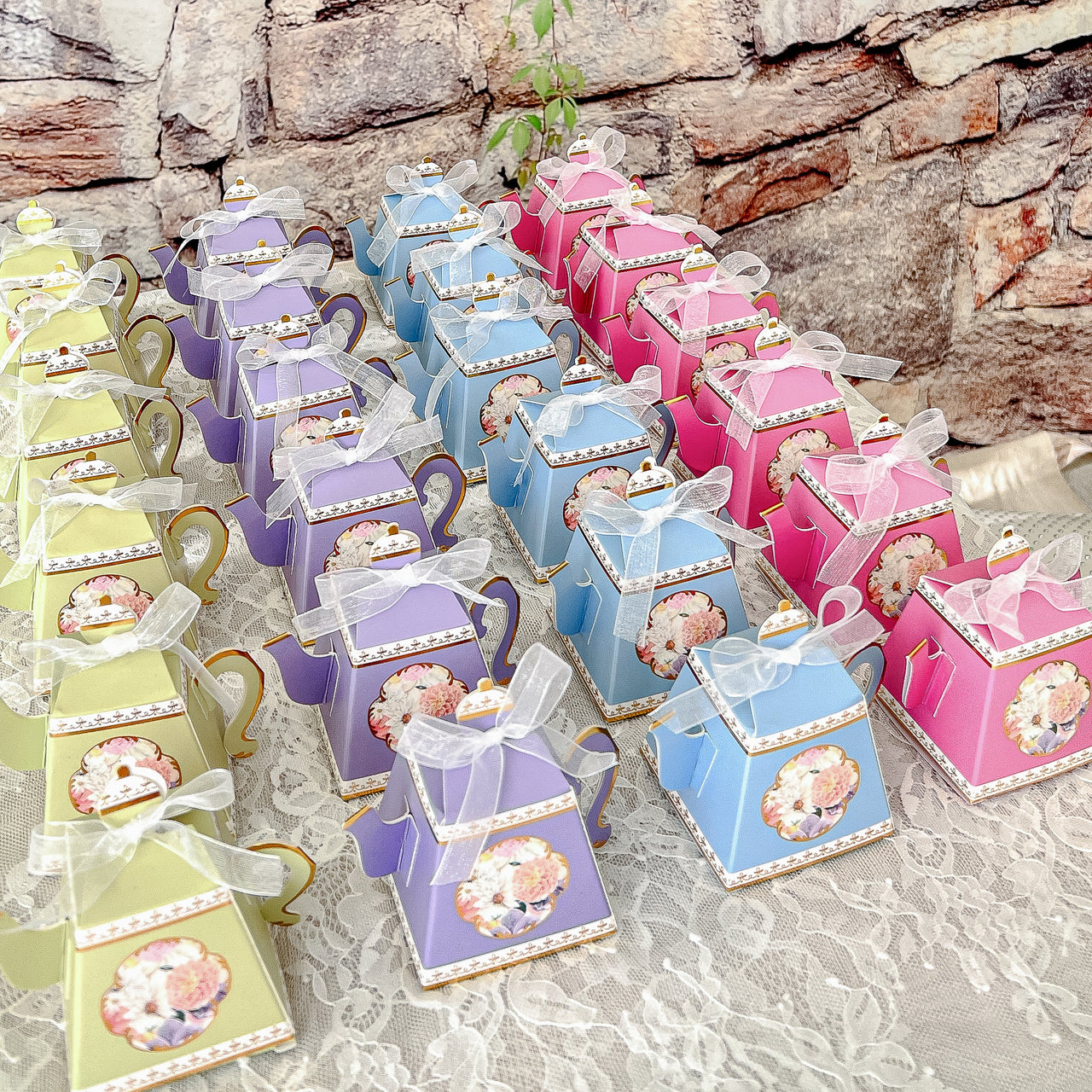 Tea Time Party Favor Box - Assorted (Set of 24) - Main Image | My Wedding Favors
