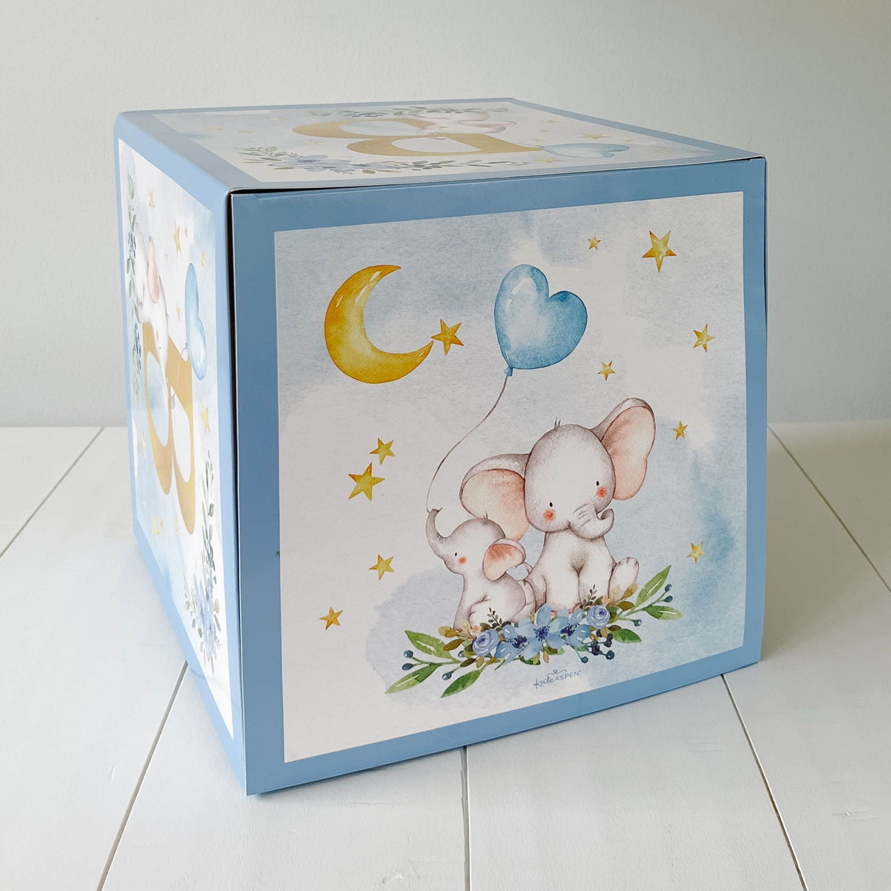 Blue Elephant Baby Shower Block Box (Set of 4) - Alternate Image 4 | My Wedding Favors