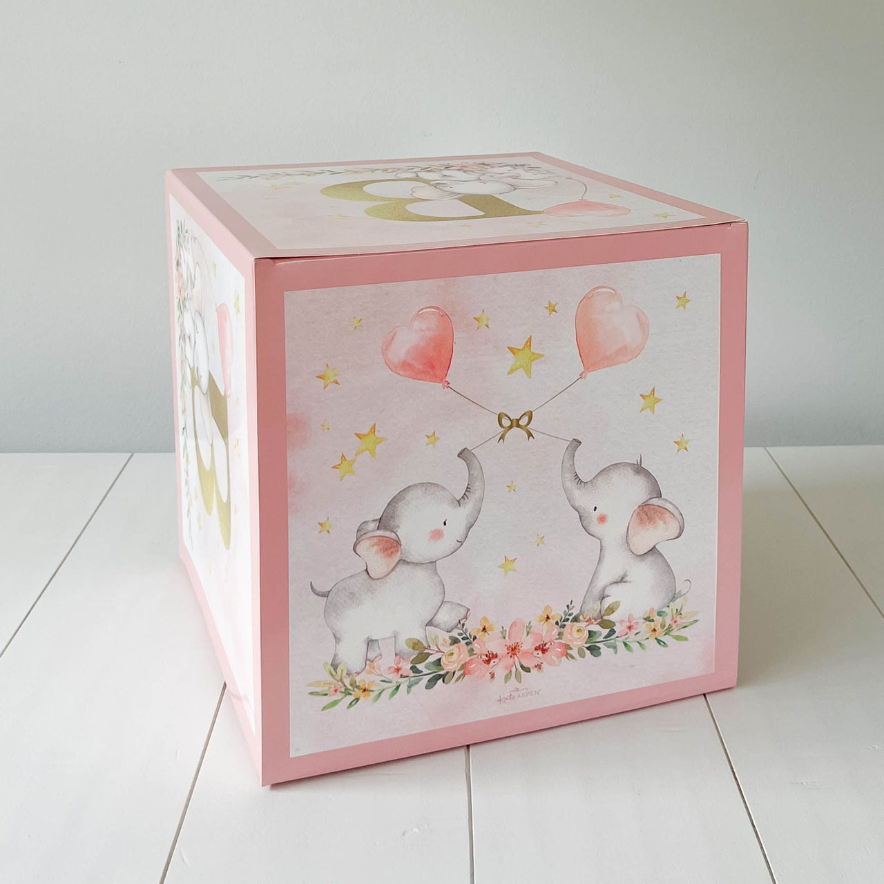 Pink Elephant Baby Shower Block Box (Set of 4) - Alternate Image 5 | My Wedding Favors