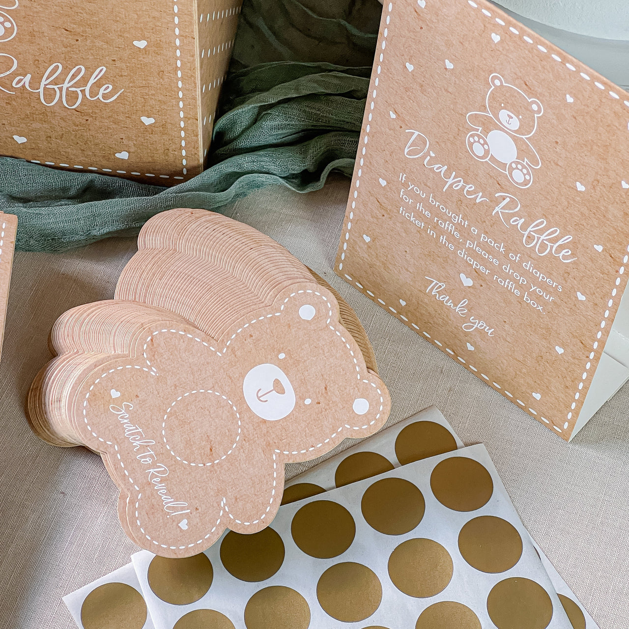 Kraft Bear Diaper Raffle & Scratch Off Game Set - Alternate Image 2 | My Wedding Favors