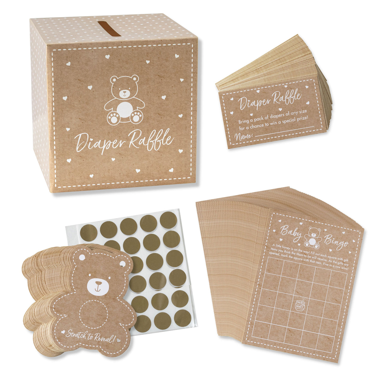 Kraft Bear Diaper Raffle & Scratch Off Game Set - Alternate Image 8 | My Wedding Favors