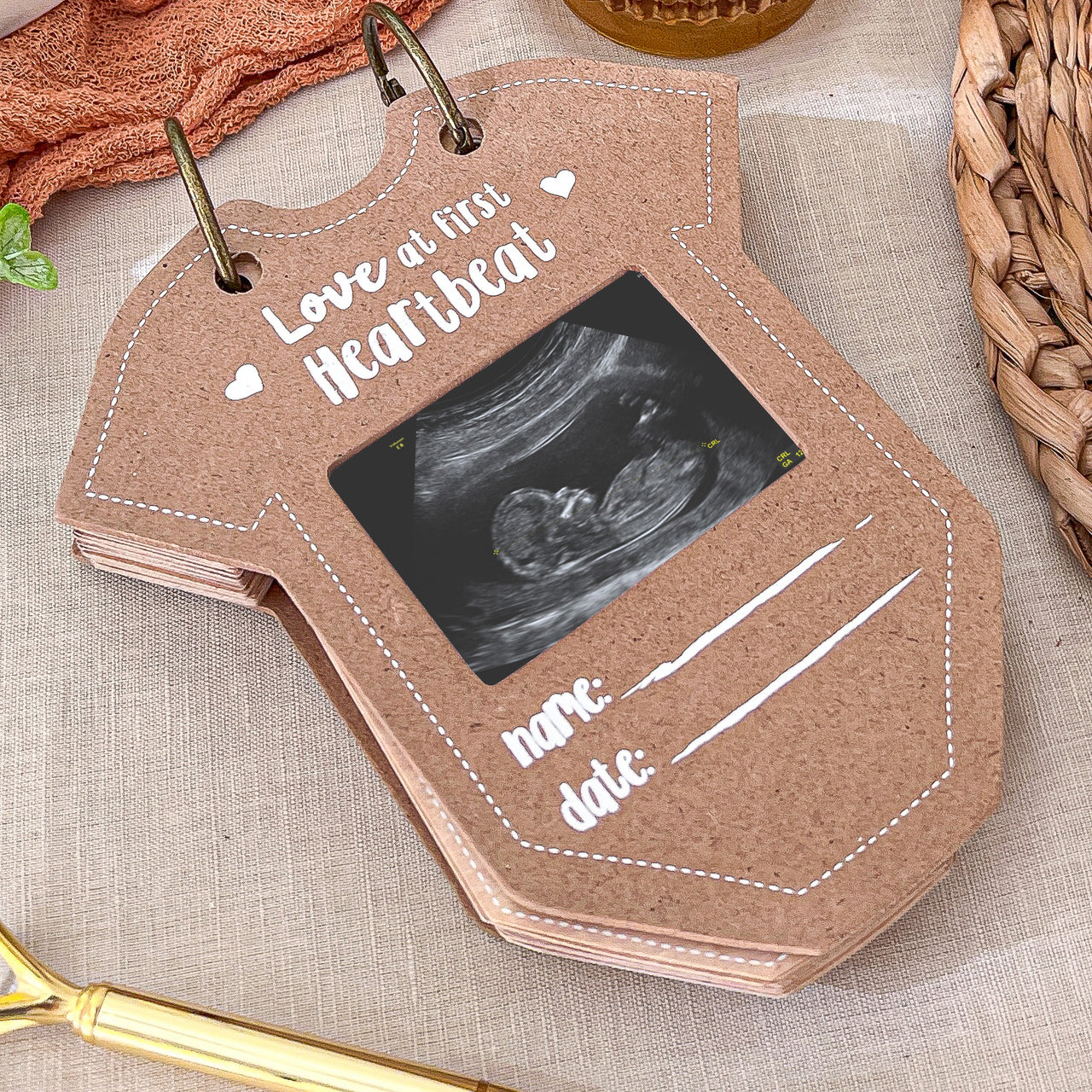 Baby Shower Prediction Advice Card Keepsake Book - Kraft Onesie Shape (Set of 50) - Alternate Image 4 | My Wedding Favors