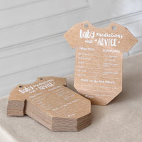 Baby Shower Prediction Advice Card Keepsake Book - Kraft Onesie Shape (Set of 50) - Alternate Image 7 | My Wedding Favors