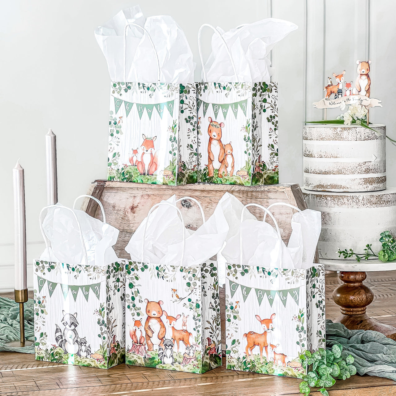 Woodland Baby Shower Gift Bag (Set of 24) - Main Image | My Wedding Favors