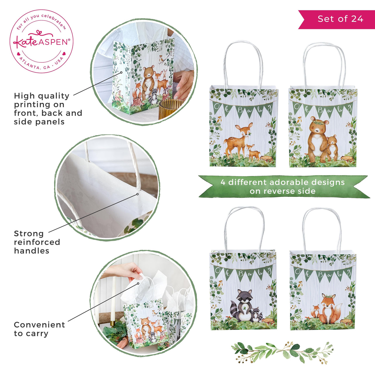 Woodland Baby Shower Gift Bag (Set of 24) - Alternate Image 5 | My Wedding Favors