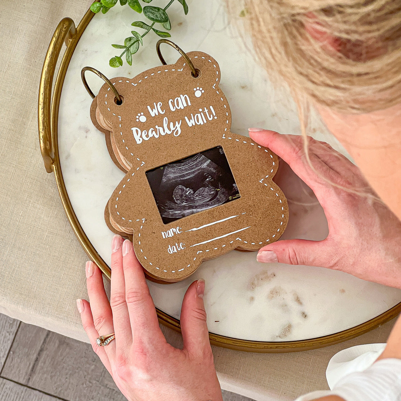 Baby Shower Prediction Advice Card Keepsake Book - Kraft Bear Shape (Set of 50) - Alternate Image 2 | My Wedding Favors