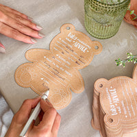 Baby Shower Prediction Advice Card Keepsake Book - Kraft Bear Shape (Set of 50) - Alternate Image 3 | My Wedding Favors