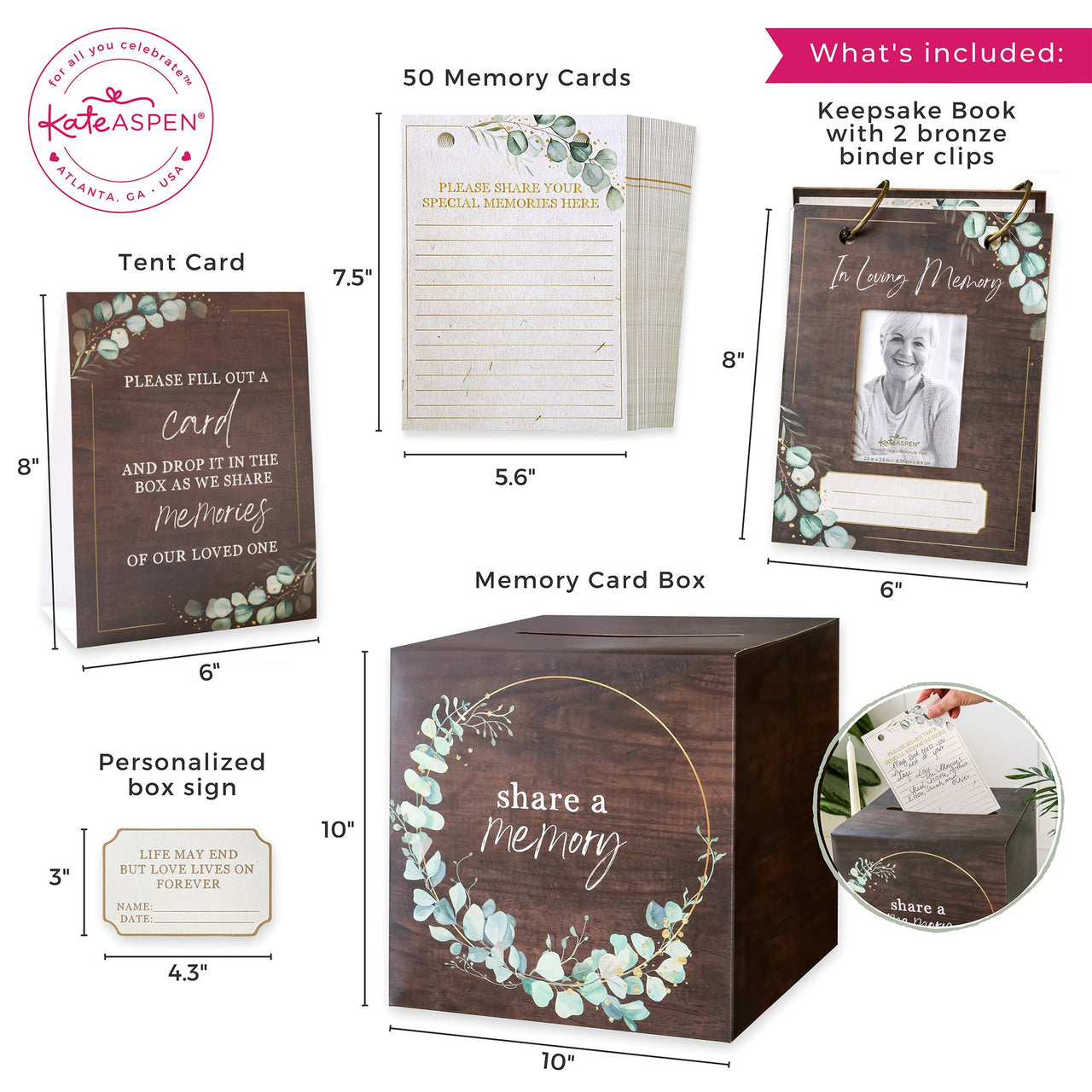 Celebration of Life Memory Funeral Guest Book and Box for Memorial Service  6 My Wedding Favors 