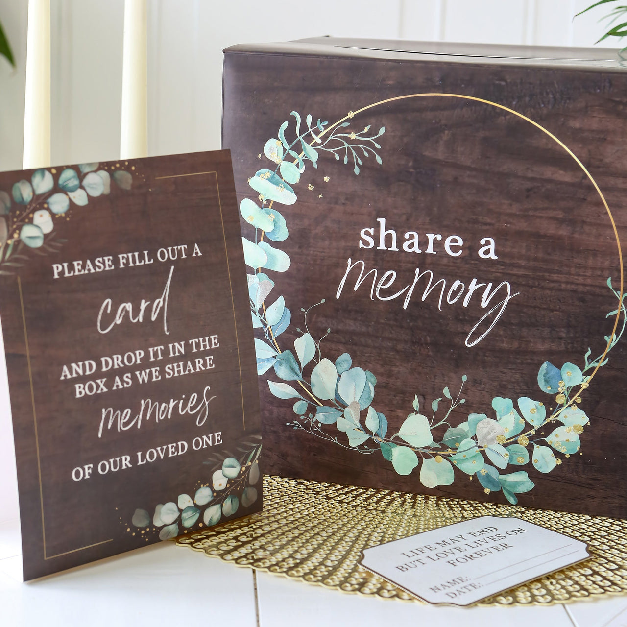 Celebration of Life Memory Funeral Guest Book and Box for Memorial Service  7 My Wedding Favors 