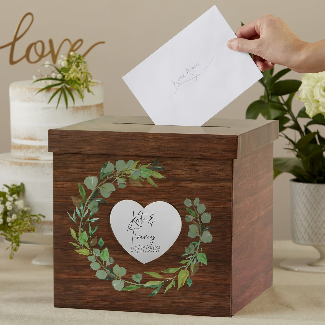 Rustic Brown Wood Card Box - Updated Alternate Image 2 - My Wedding Favors