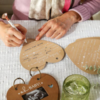 Thumbnail for Baby Shower Prediction Advice Card Keepsake Book - Kraft Heart Shape  Alternate Image 3 - My Wedding Favors