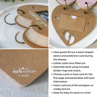 Baby Shower Prediction Advice Card Keepsake Book - Kraft Heart Shape  Alternate Image 5 - My Wedding Favors