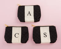 Thumbnail for Classic Black and White Monogram Makeup Bag - Alternate Image 2 | My Wedding Favors