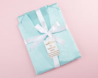 Thumbnail for Elegant Lace Kimono Robe - Aqua (Personalization Available) - Alternate Image 5 | My Wedding Favors