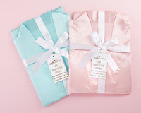 Thumbnail for Elegant Lace Kimono Robe - Aqua (Personalization Available) - Alternate Image 2 | My Wedding Favors