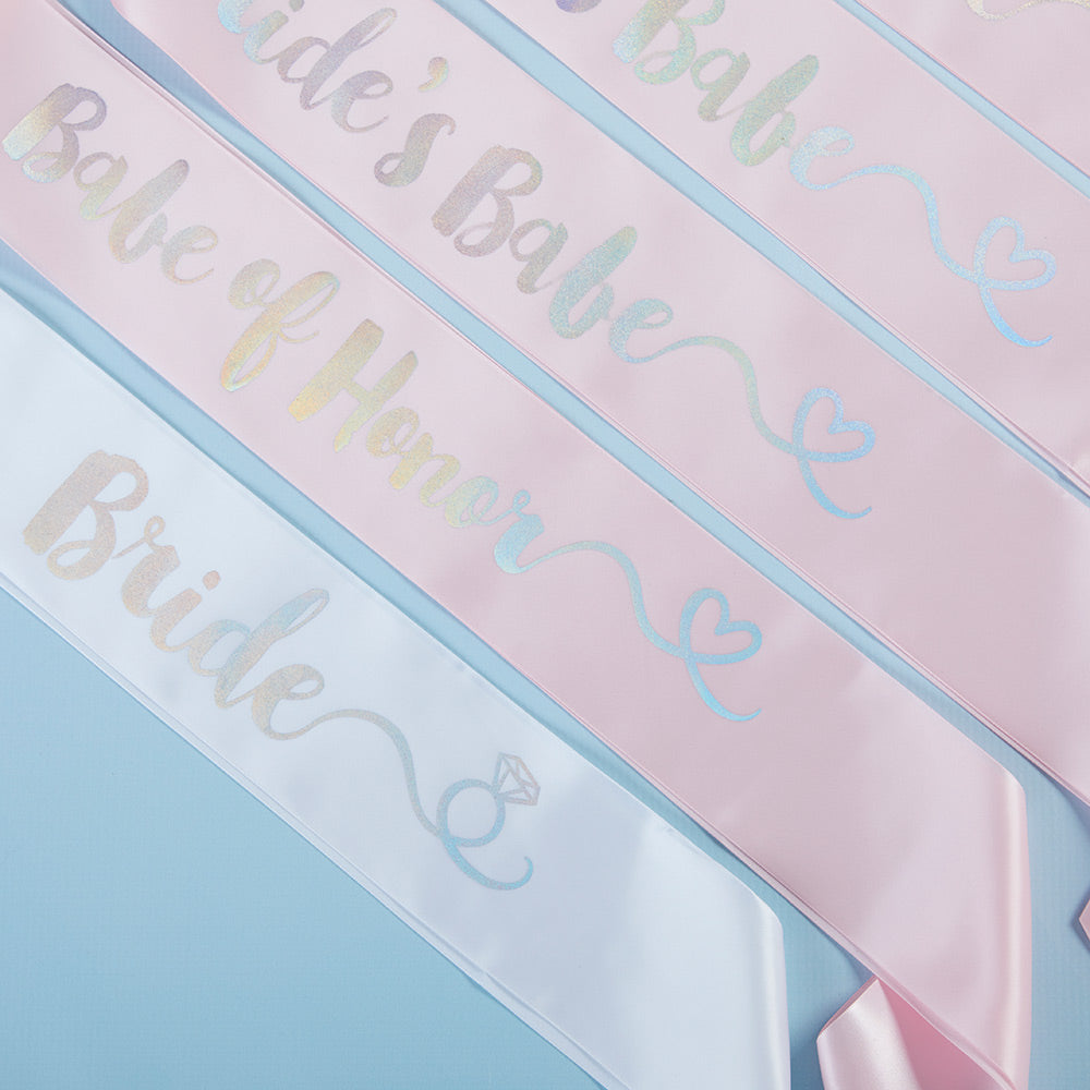 Brides Babes Iridescent Satin Sash (Set of 7) - Alternate Image 2 | My Wedding Favors