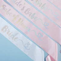 Thumbnail for Brides Babes Iridescent Satin Sash (Set of 7) - Alternate Image 2 | My Wedding Favors