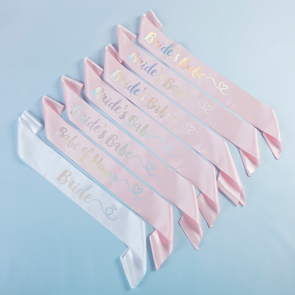 Brides Babes Iridescent Satin Sash (Set of 7) - Main Image | My Wedding Favors