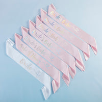 Thumbnail for Brides Babes Iridescent Satin Sash (Set of 7) - Main Image | My Wedding Favors