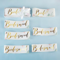 Geometric Floral Bachelorette Sash Set (Set of 6) - Main Image | My Wedding Favors