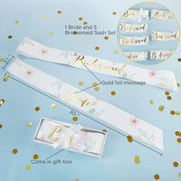 Geometric Floral Bachelorette Sash Set (Set of 6) - Alternate Image 5 | My Wedding Favors
