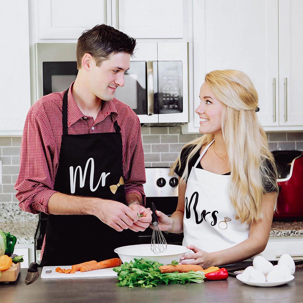 Mr. & Mrs. Couples Apron Gift Set - Main Image | My Wedding Favors