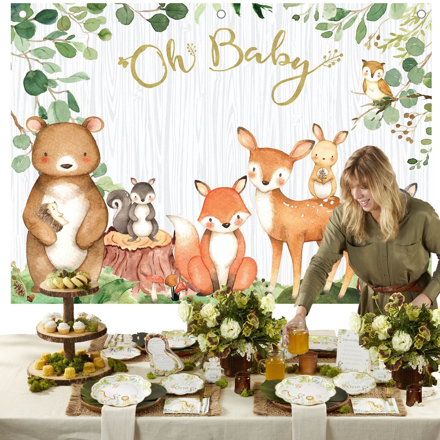 Woodland Baby Shower Photo Backdrop – My Wedding Favors