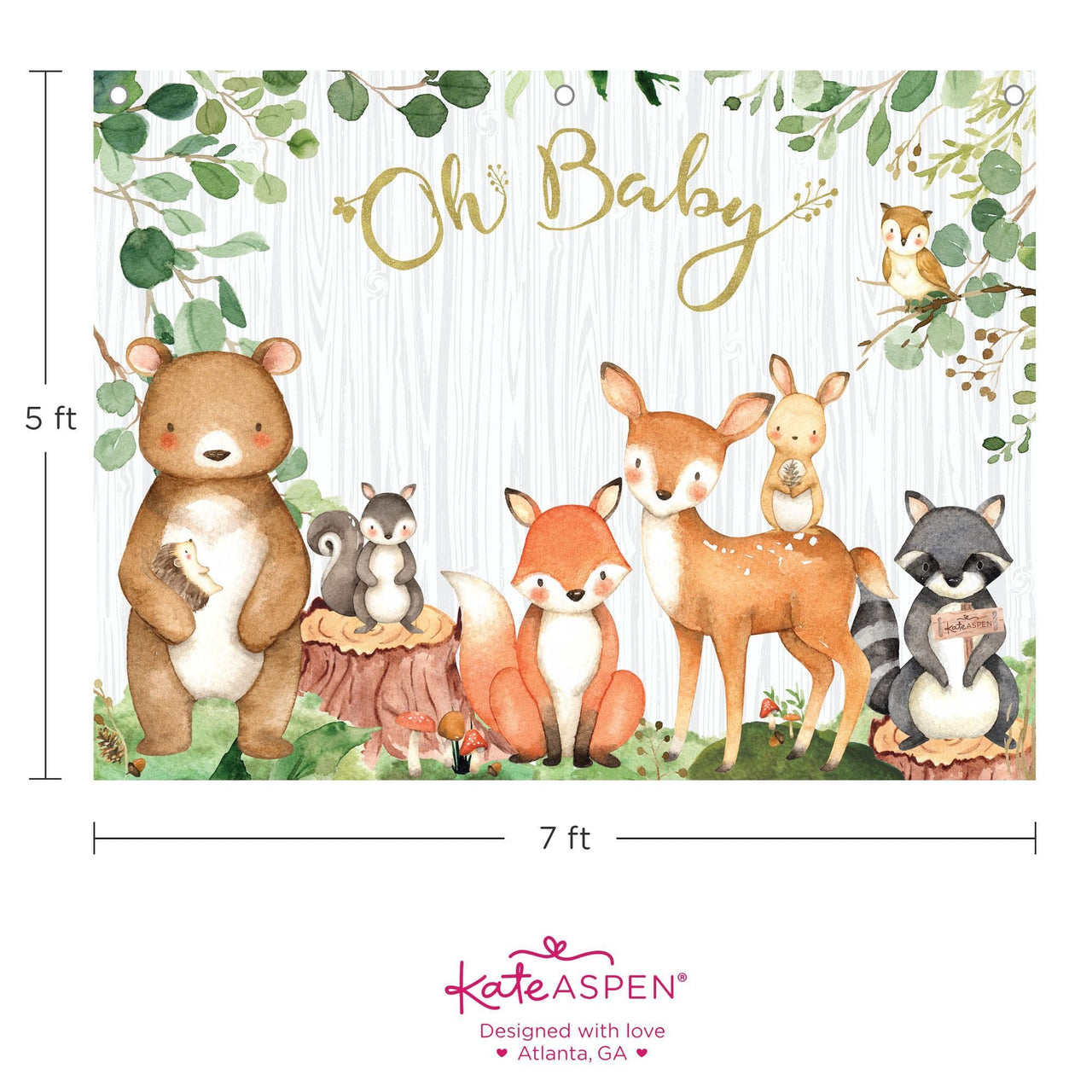 Woodland Baby Shower Photo Backdrop - Alternate Image 6 | My Wedding Favors