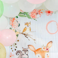 Thumbnail for Pink Woodland Baby Shower Photo Backdrop - Alternate Image 4 | My Wedding Favors