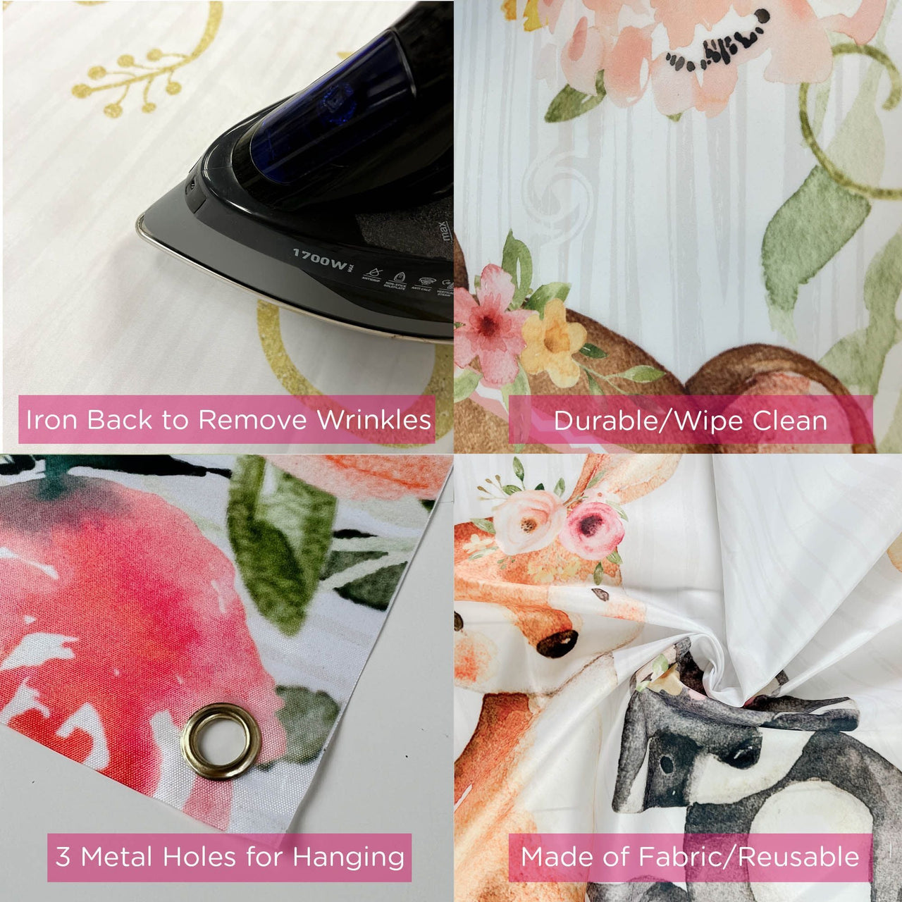 Pink Woodland Baby Shower Photo Backdrop - Alternate Image 5 | My Wedding Favors
