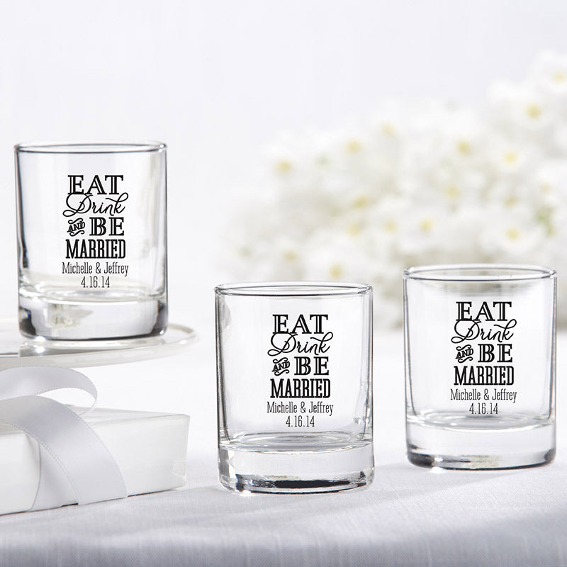 Personalized 2 oz. Shot Glass/Votive Holder - Main Image2 | My Wedding Favors