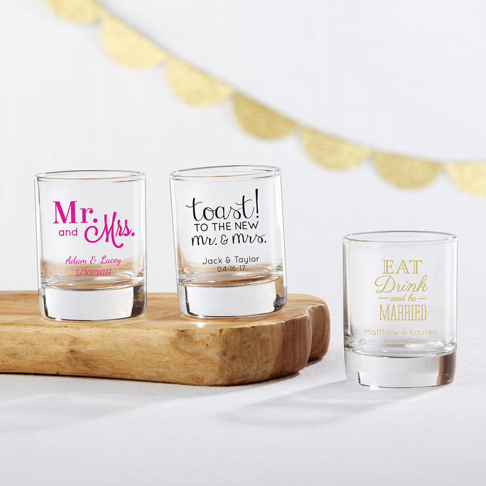 Personalized 2 oz. Shot Glass/Votive Holder - Main Image | My Wedding Favors