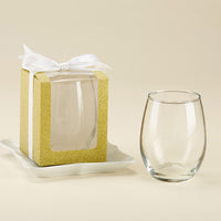Gold 9 oz. Glassware Gift Box with Ribbon (Set of 12) - Alternate Image 4 | My Wedding Favors