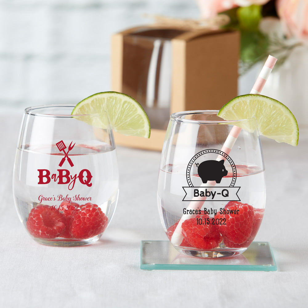 Personalized 9 oz. Stemless Wine Glass - Alternate Image 7 | My Wedding Favors