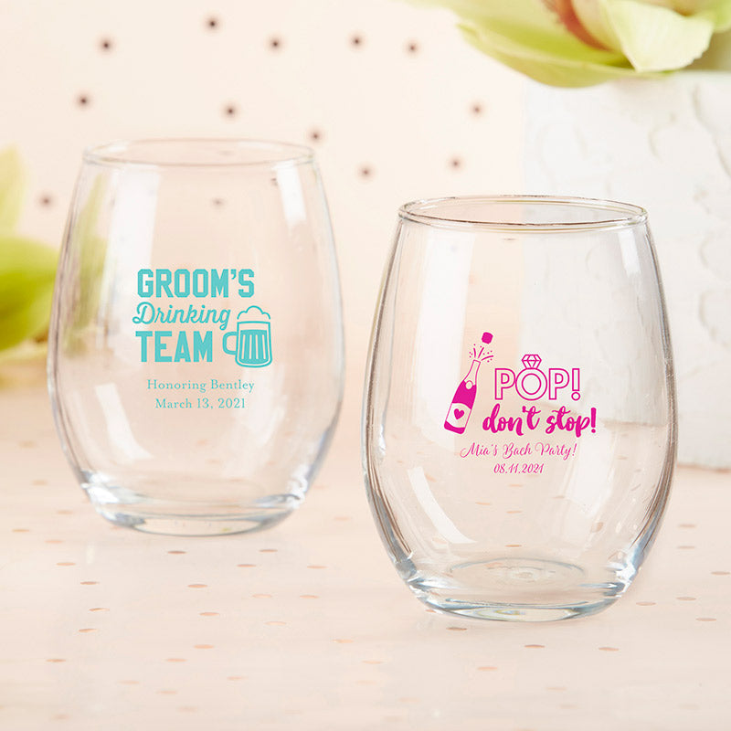 Personalized 9 oz. Stemless Wine Glass - Alternate Image 21 | My Wedding Favors