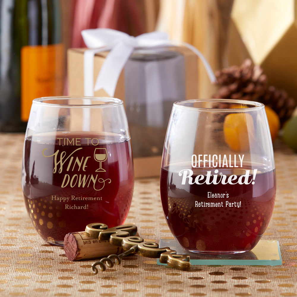 Personalized 9 oz. Stemless Wine Glass - Alternate Image 24 | My Wedding Favors