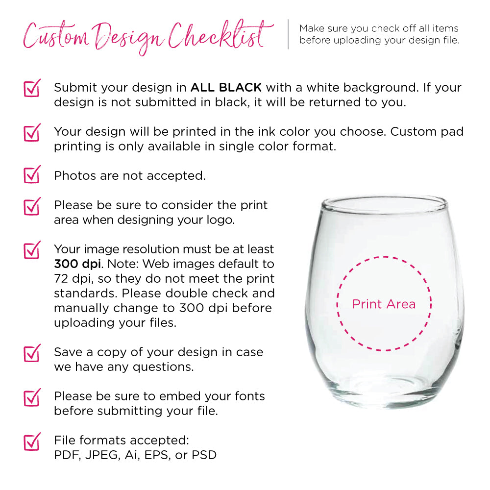 Kate Aspen 30009NA-DIY 9 oz Stemless Wine Glass - DIY