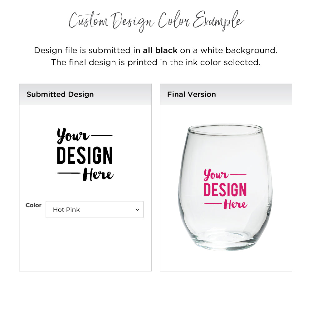 Personalized Custom Design 9 oz. Stemless Wine Glass - Alternate Image 4 | My Wedding Favors