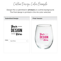 Thumbnail for Personalized Custom Design 9 oz. Stemless Wine Glass - Alternate Image 4 | My Wedding Favors