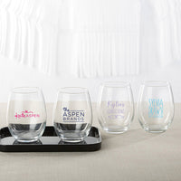 Personalized Custom Design 9 oz. Stemless Wine Glass - Main Image | My Wedding Favors