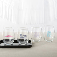 Thumbnail for Personalized Custom Design 9 oz. Stemless Wine Glass - Main Image | My Wedding Favors