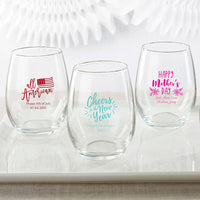 Thumbnail for Personalized 9 oz. Stemless Wine Glass - Alternate Image 25 | My Wedding Favors