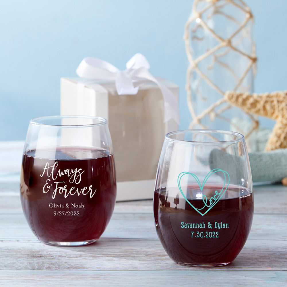 Personalized 9 oz. Stemless Wine Glass