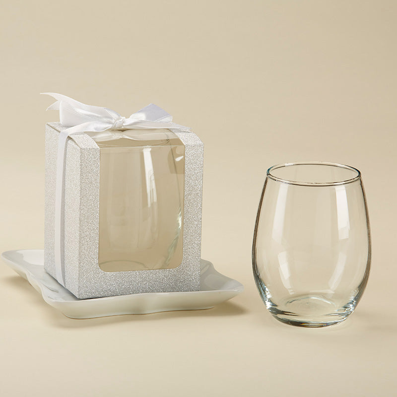Silver 9 oz. Glassware Gift Box with Ribbon (Set of 20) - Alternate Image 3 | My Wedding Favors