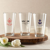Personalized Wedding 16 oz. Pint Glass - Main Image | My Wedding Favors